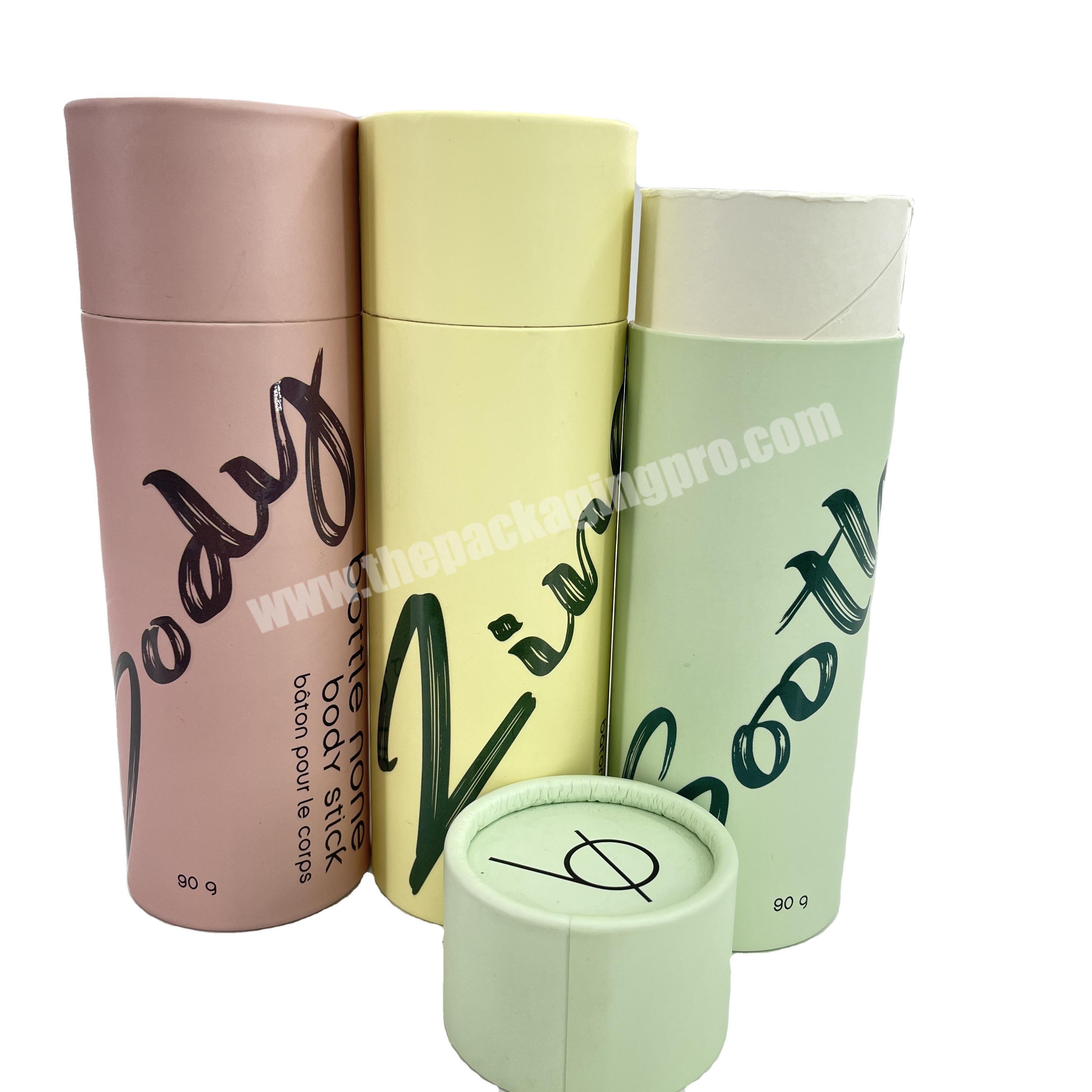 Custom Recyclable Kraft Cardboard  Deodorant Lip Balm Lipstick Push Up Paper Tube