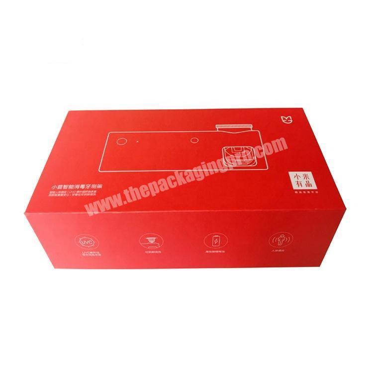 Custom Red Rigid Paper Cardboard Toothbrush Holder Packaging 2 Piece Gift Box With Plastic Inner Tray
