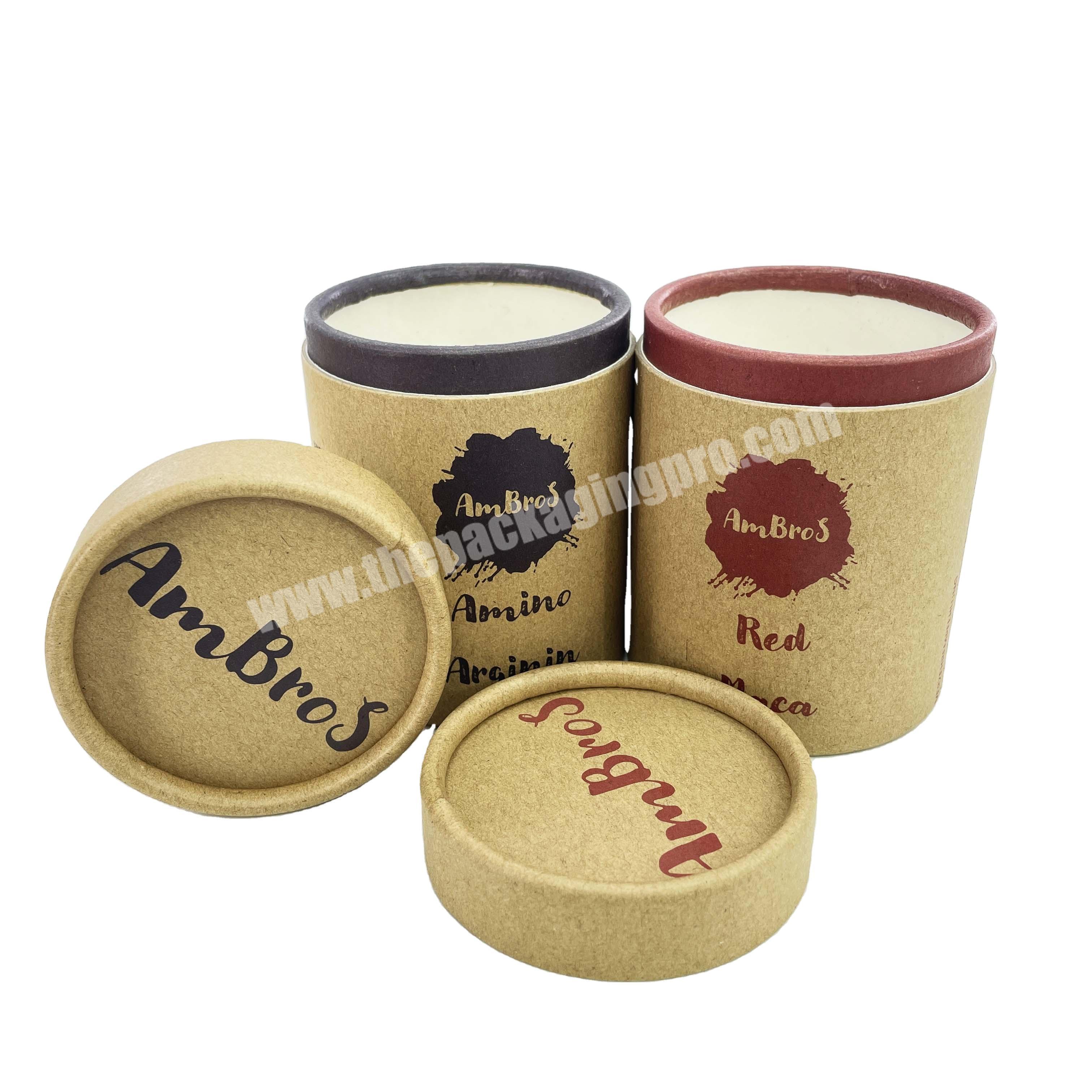 Custom Round Food Packaging Kraft Cardboard Cans Tea Paper Tube