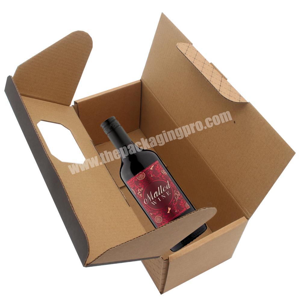 Custom Single Wine Bottle Glass Packaging Boxes Kraft Wine Box