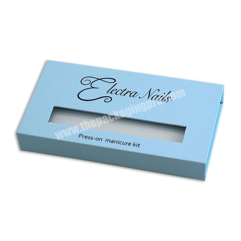 Custom Small Size Rigid Paper Gift Box with Magnetic Closure for Press on Nails Packaging wholesaler