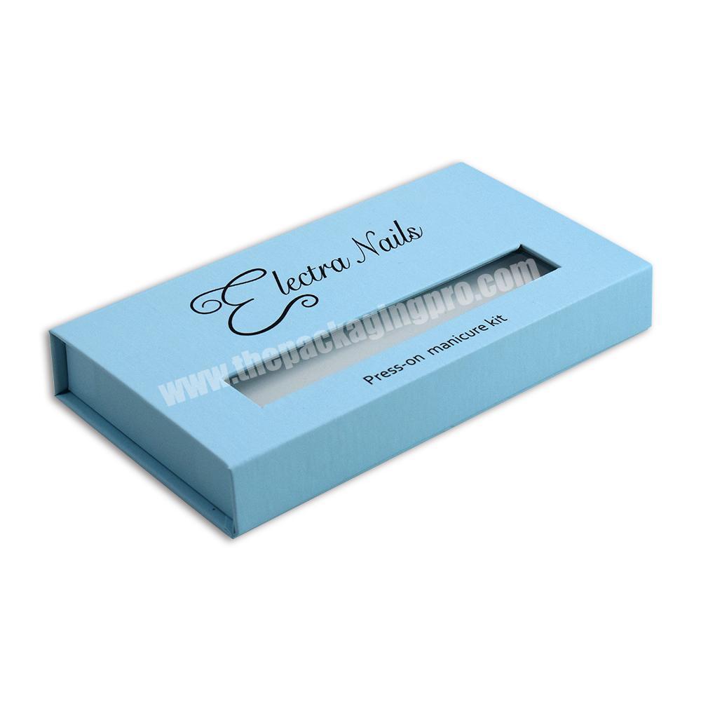 Custom Small Size Rigid Paper Gift Box with Magnetic Closure for Press on Nails Packaging