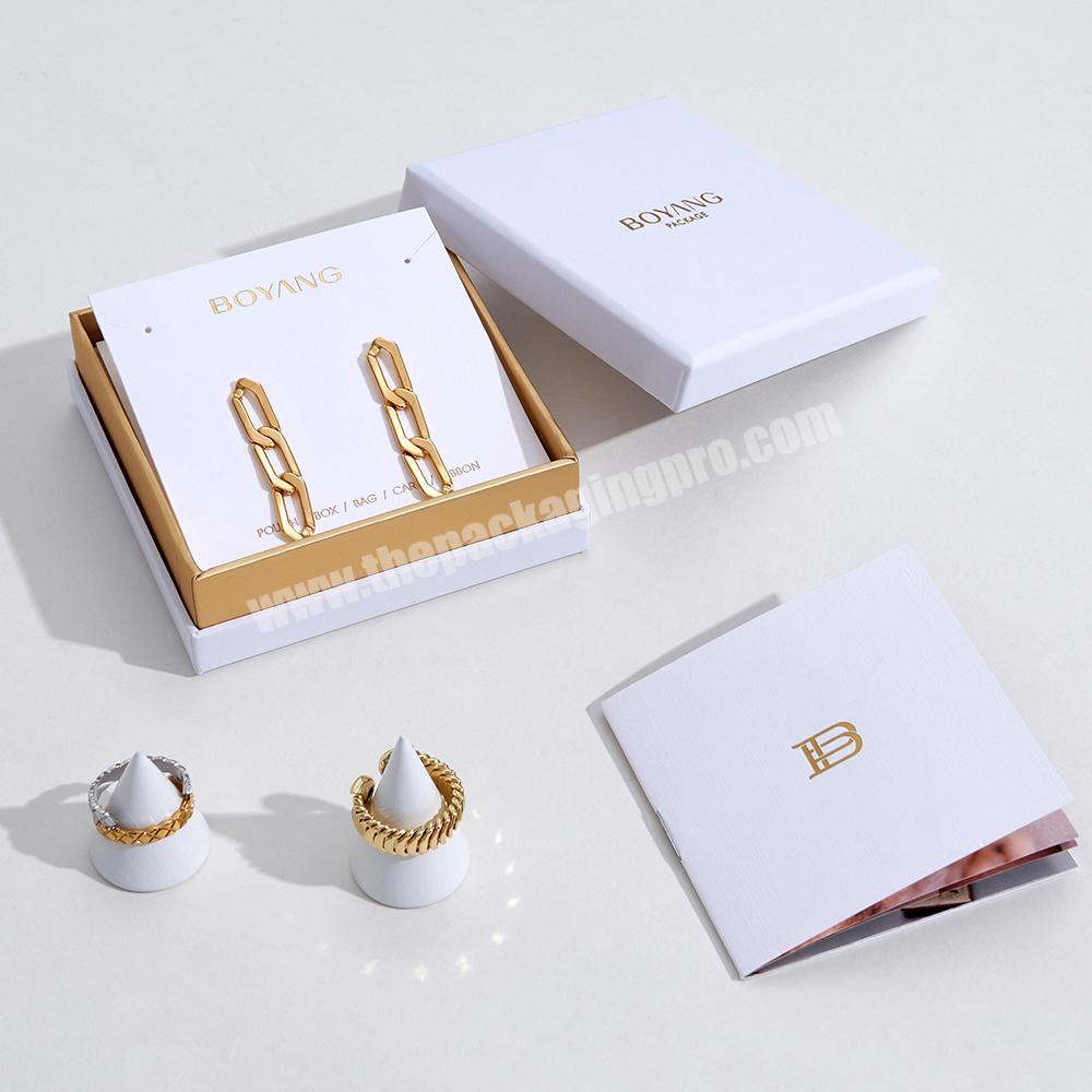 Custom White eco friendly paper package jewellery gift boxes for jewelry