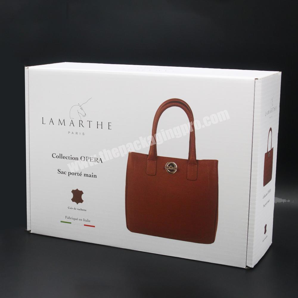 Custom branded cardboard corrugated folding aircraft box women fashion accessories handbag mailer box packaging