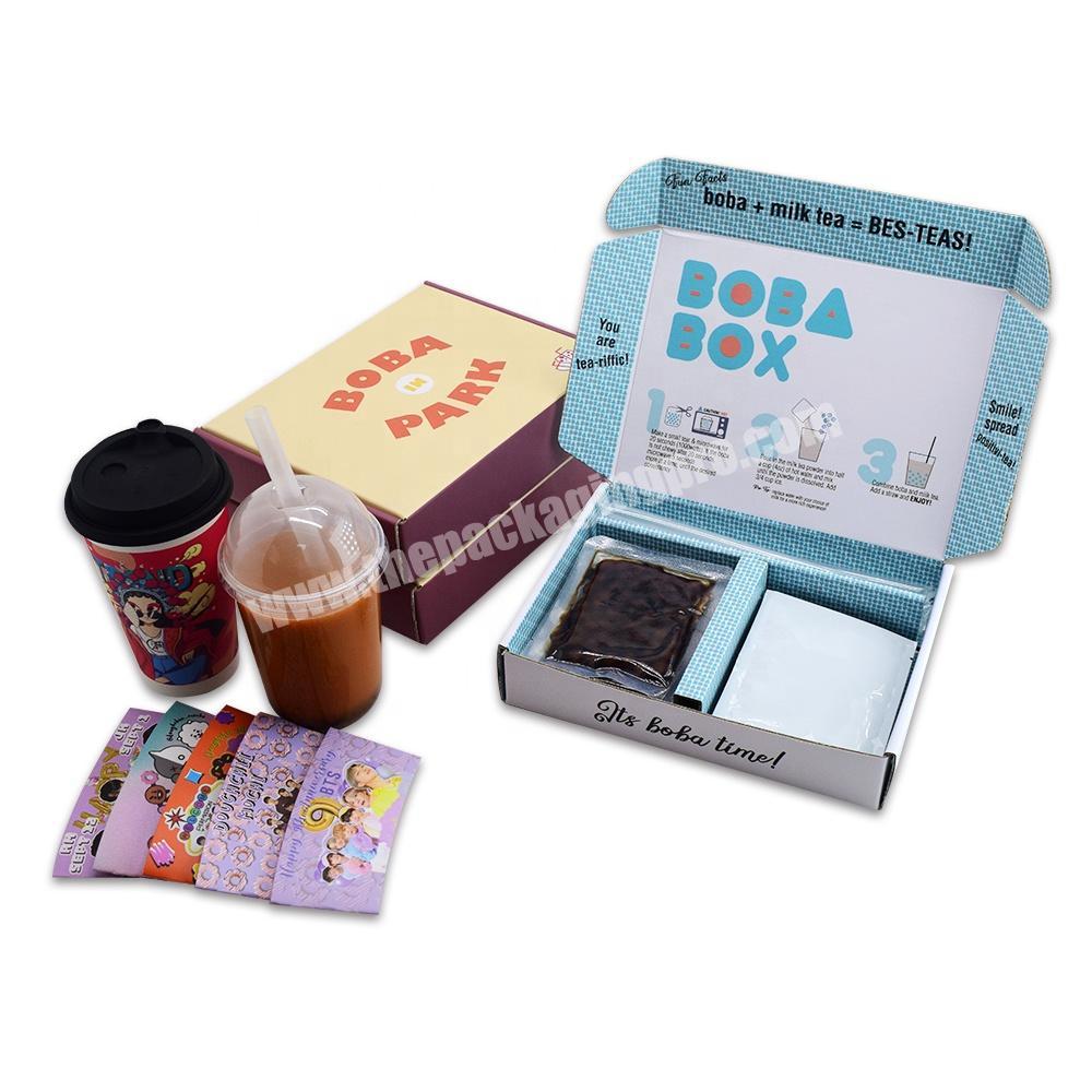 Custom cardboard boba tea storage box packaging coffee beans afternoon tea set gift cake box luxury packaging afternoon tea box