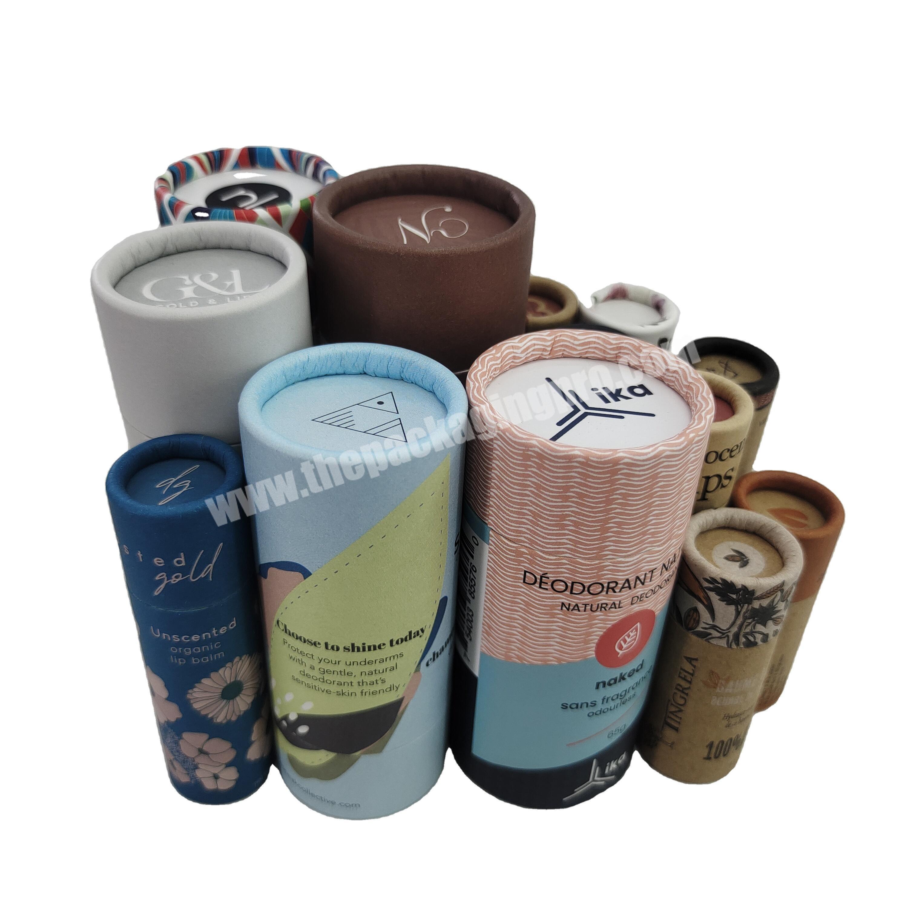 Custom cardboard push up Paper Tubes deodorant stick kraft lip balm paper tube