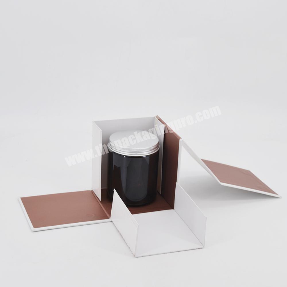 Custom cardboard rigid mug gift folding storage box cup magnetic folging gift boxes gold foil logo white magnetic gift box