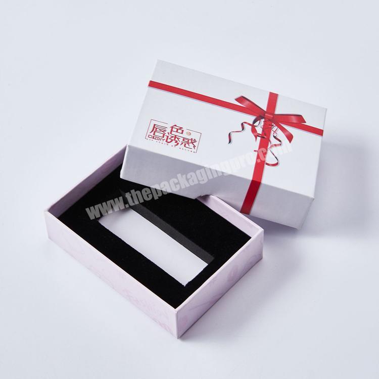 Custom carton lid and bottom 2 pieces package skin care lotion cosmetic white packaging box