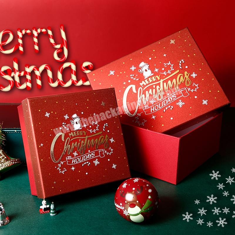 Custom christmas decoration book style rigid paper matte foldable magnetic closure makeup jewelry christmas gift box packaging