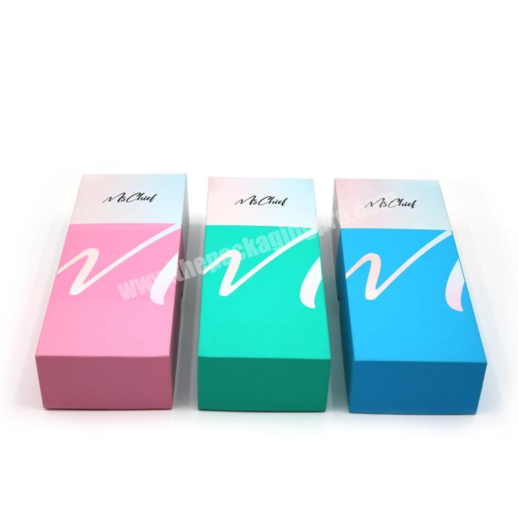 Custom colorful metallic foil single cosmetic package luxury products paper skin care box packaging