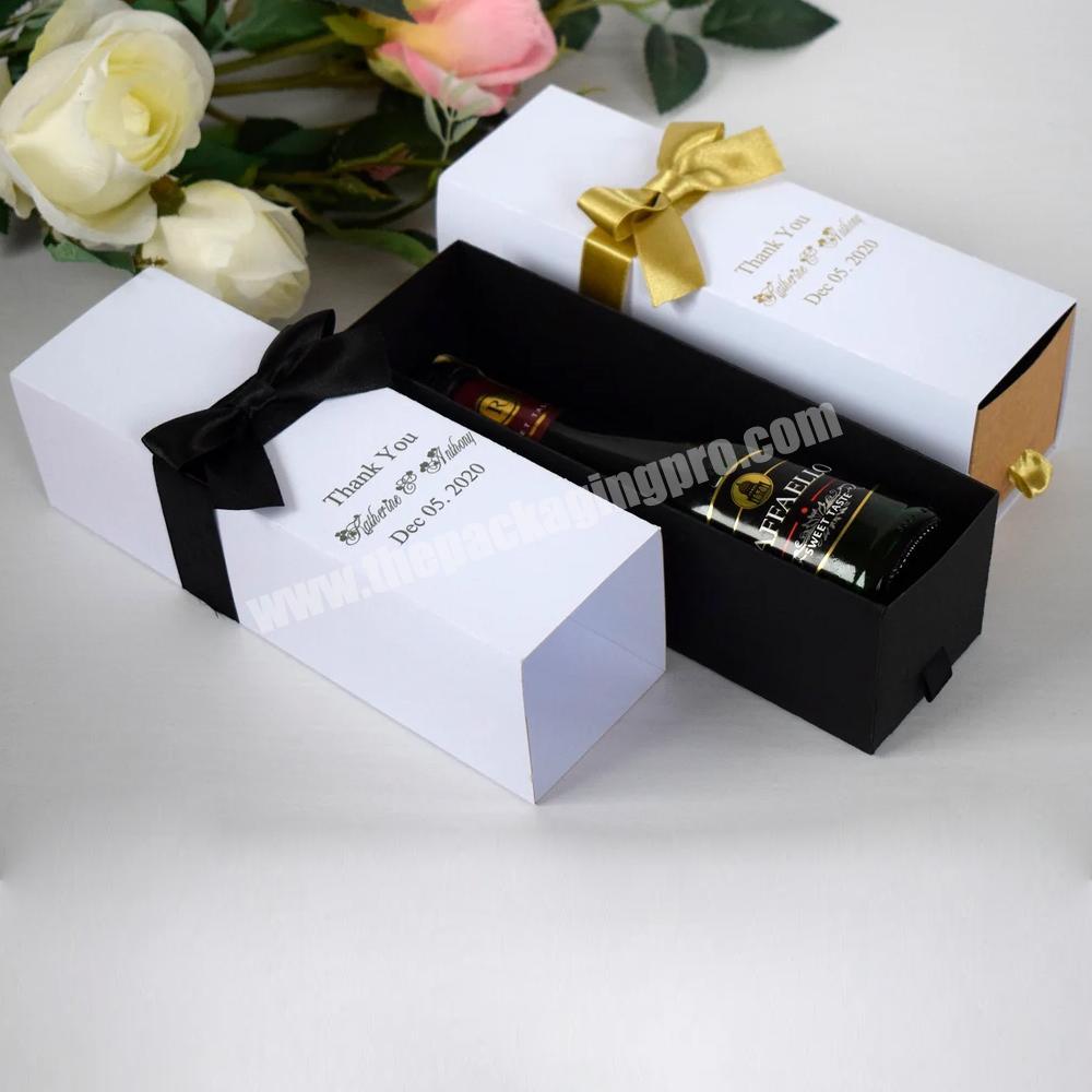 Custom design cardboard gift packaging wine box luxury wedding red sublimation gift packaging wine box drawer red wine paper box