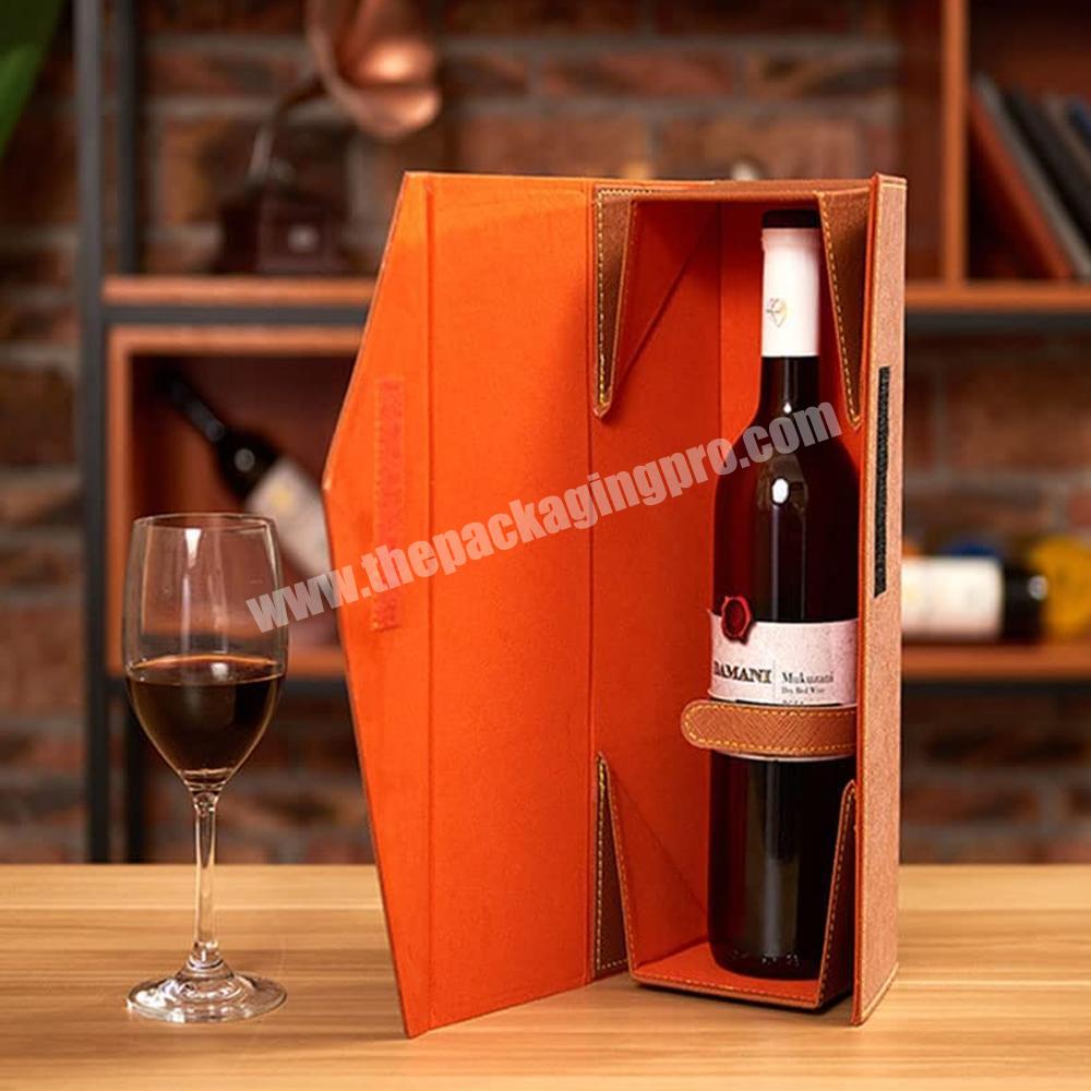 Custom design cardboard magnetic folding sublimation wine box packaging bottle wine glass box packaging gift luxury red wine box