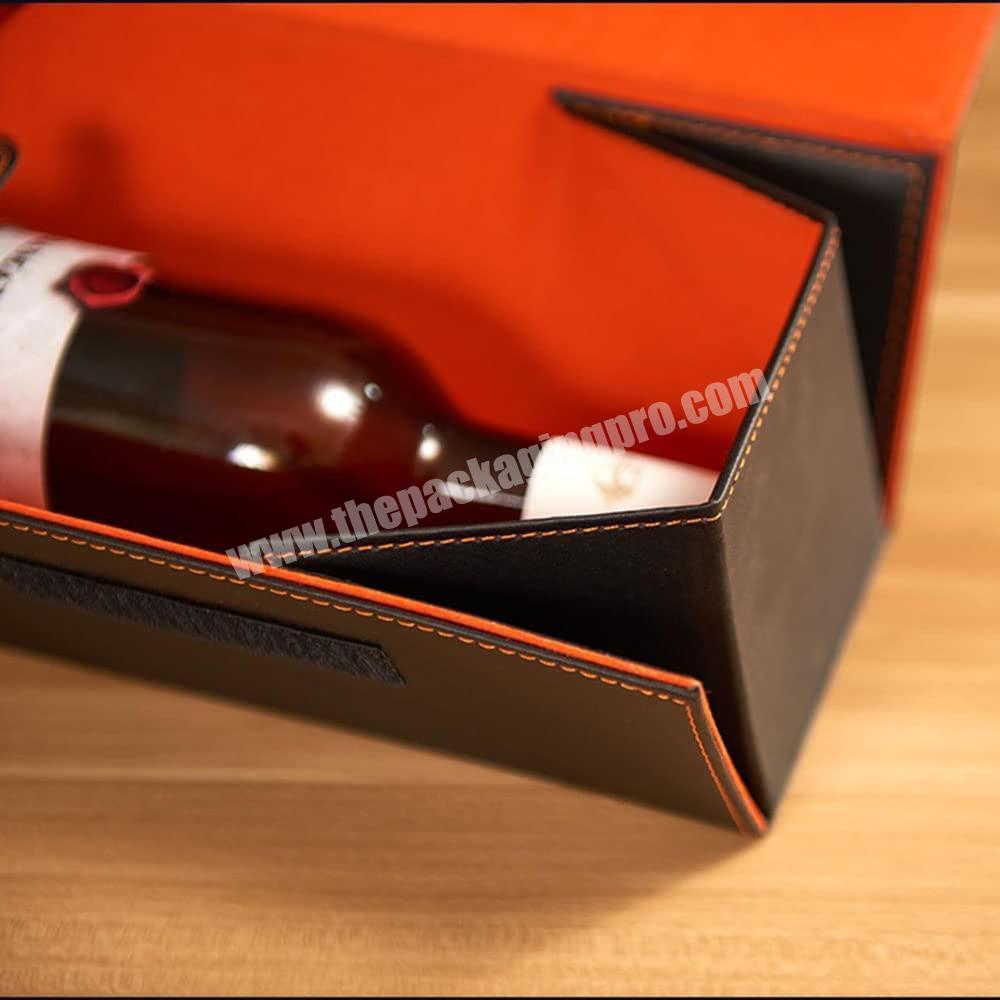 personalize Custom design folding gift packaging bottlr wine paper box wedding red wine boxes packing custom logo sublimation wine gift box