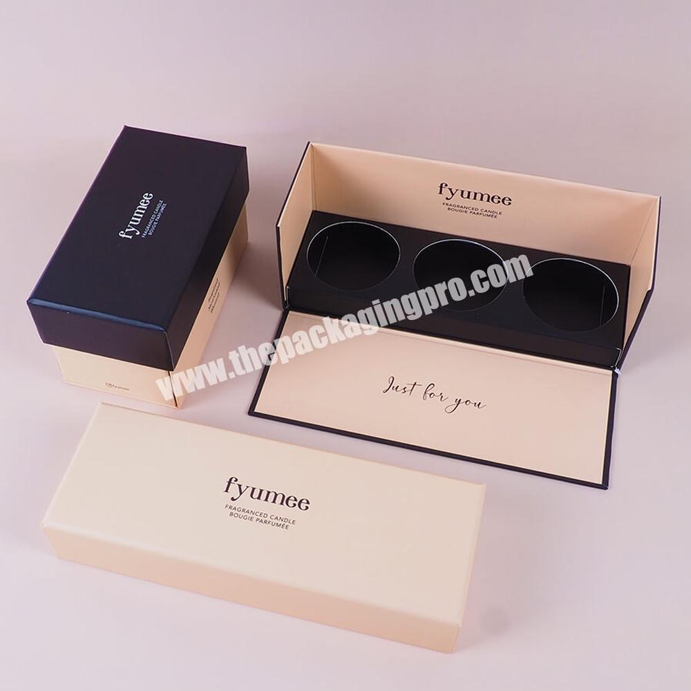 personalize Custom design logo cardboard magnetic candle gift box with inserts luxury packaging candle jar box packaging candle gift set box