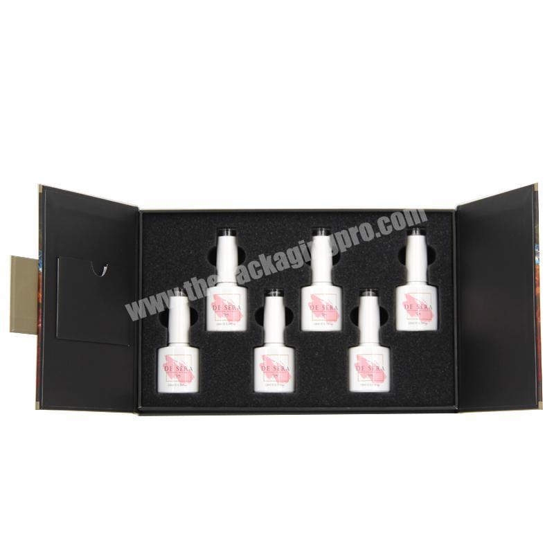 Cheap printed boxes for 6 bottles of nail polish packaging