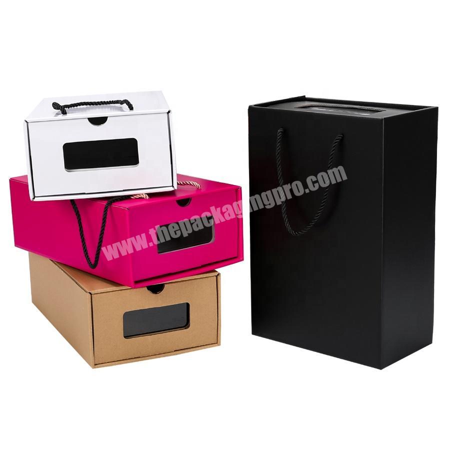 Custom design red square luxury cardboard packaging shoe display box large empty shoe storage box with logo