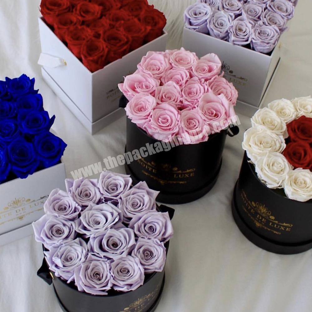 Wholesale Flower Wrapping Paper Box with Foil Stamping and Handles 
