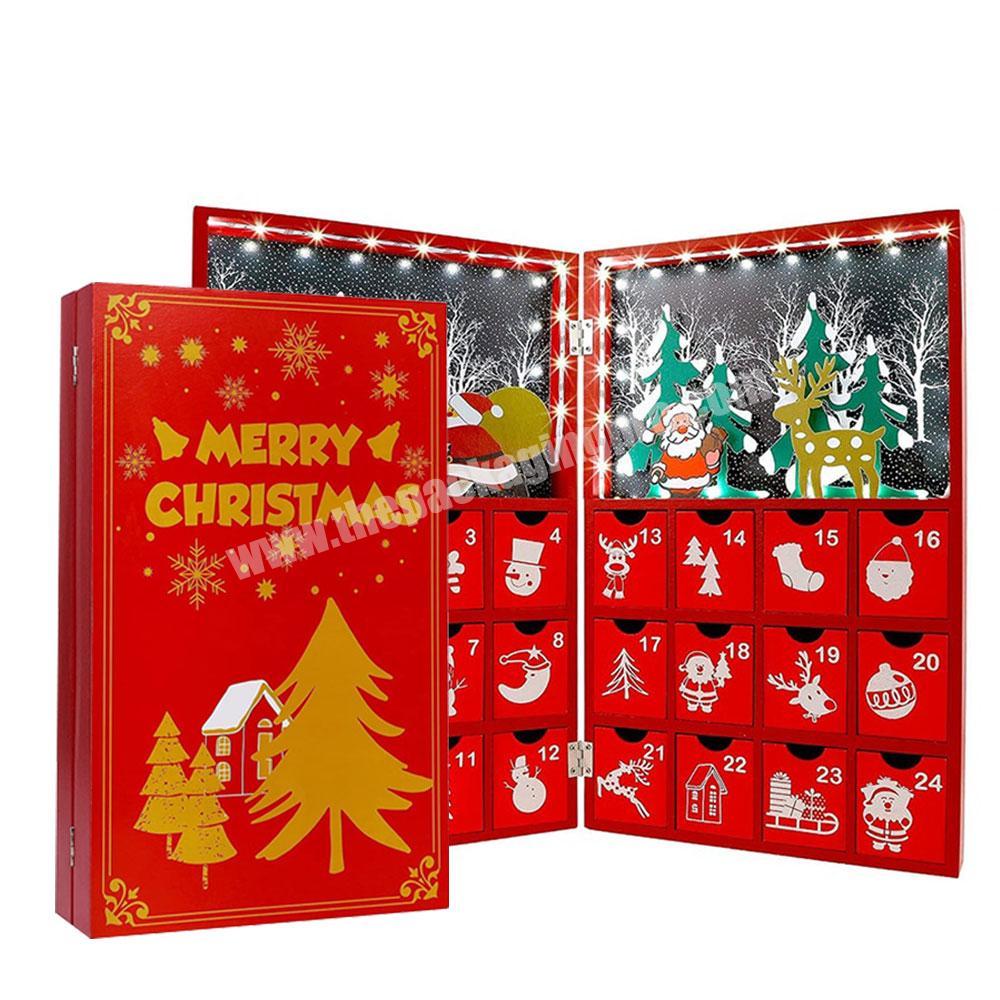 Custom drawer advent calendar packaging box christmas gift box surprise advent calendar paper advent calendar packaging gift box