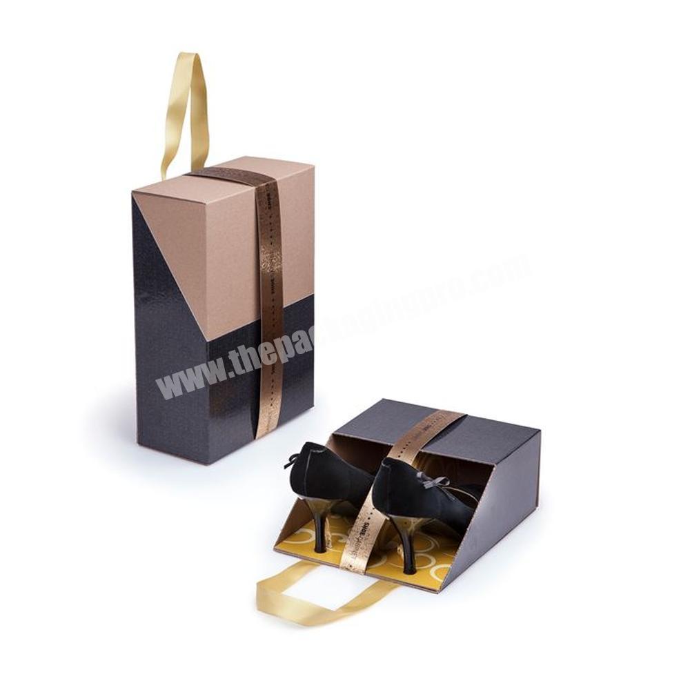 Custom eco friendly magnetic flap cardboard clothing gift packaging boxes elegant printed paper packaging shoe box