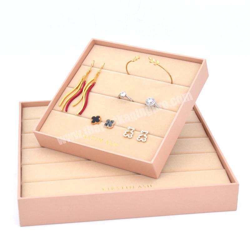 Custom flannel lining jewelry stand display set card stands earrings jewelry display rack necklace stand jewelry display plate