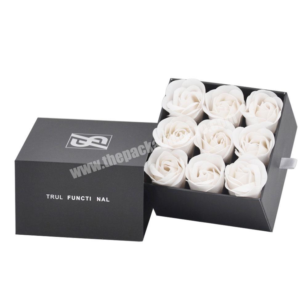 Custom flower shop gift box packaging Valentine Day flower gift box with clapboard handmade exquisite eternal rose gift box