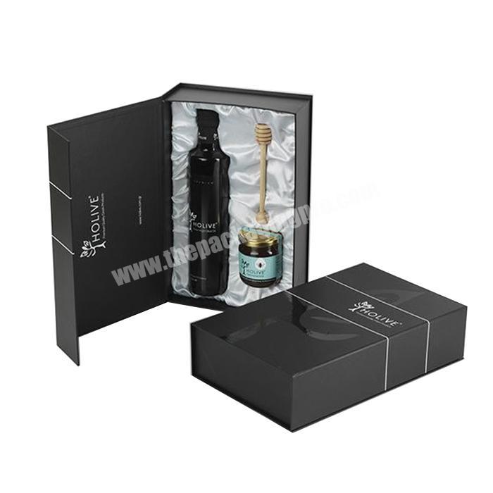 personalize Custom high end wine gift boxes with magnetic lid folding luxury packaging stemless wine glass gift box satin liner red wine box