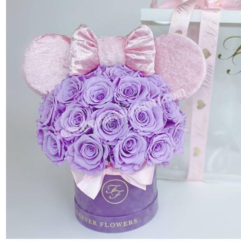 Custom high quality fashion attractive design box everlasting flower box packaging luxury customized logo flower box flower