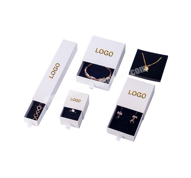 Custom jewelry set box slide out match drawer cardboard paper gift jewelry packaging box
