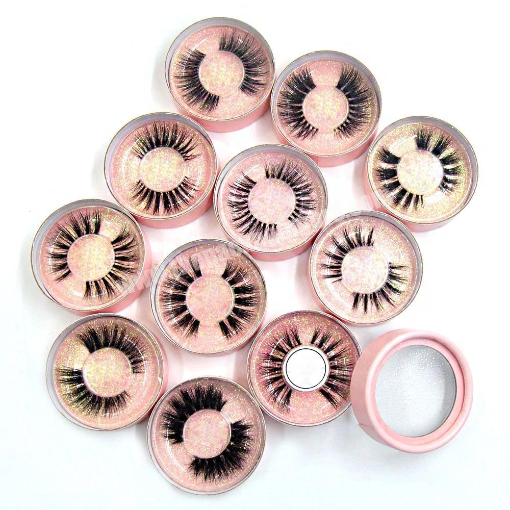 Custom lash box packaging cosmetic gift round pink eyelash box packaging with transparent window logo luxury custom lash boxes