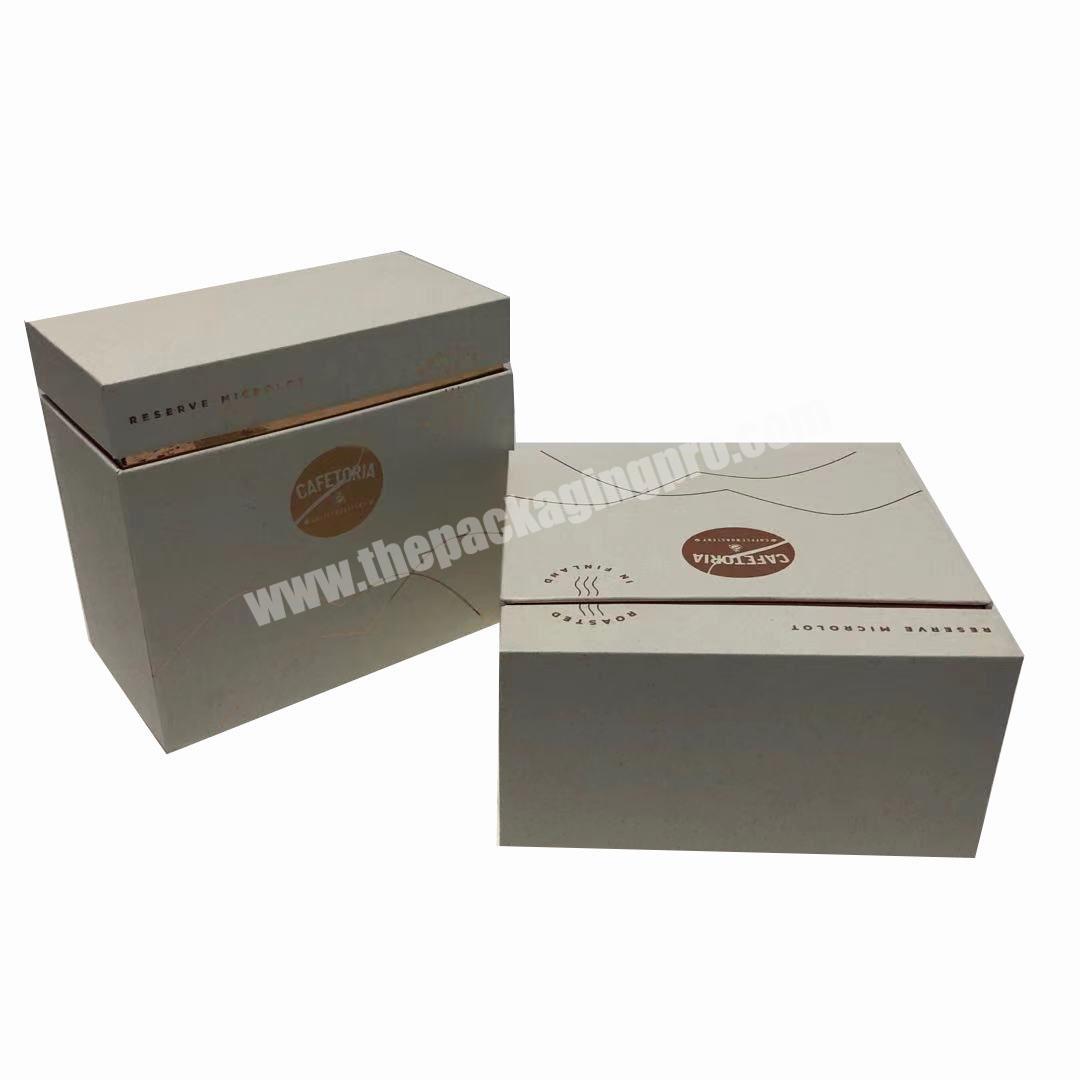 Custom logo and print lid and base top and bottom box tea coffee packing  box gift paper box