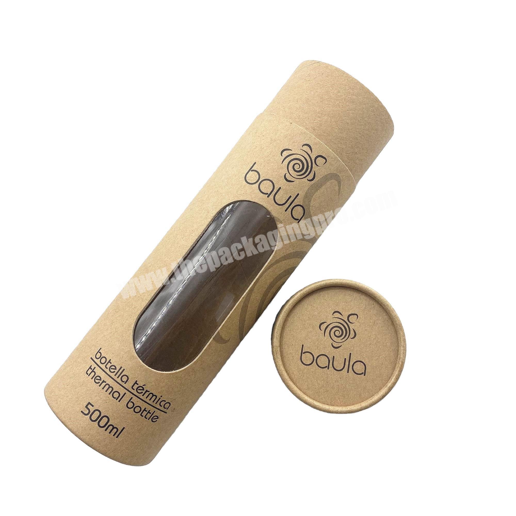 Custom logo biodegradable Kraft paper tube packaging for bottletowel