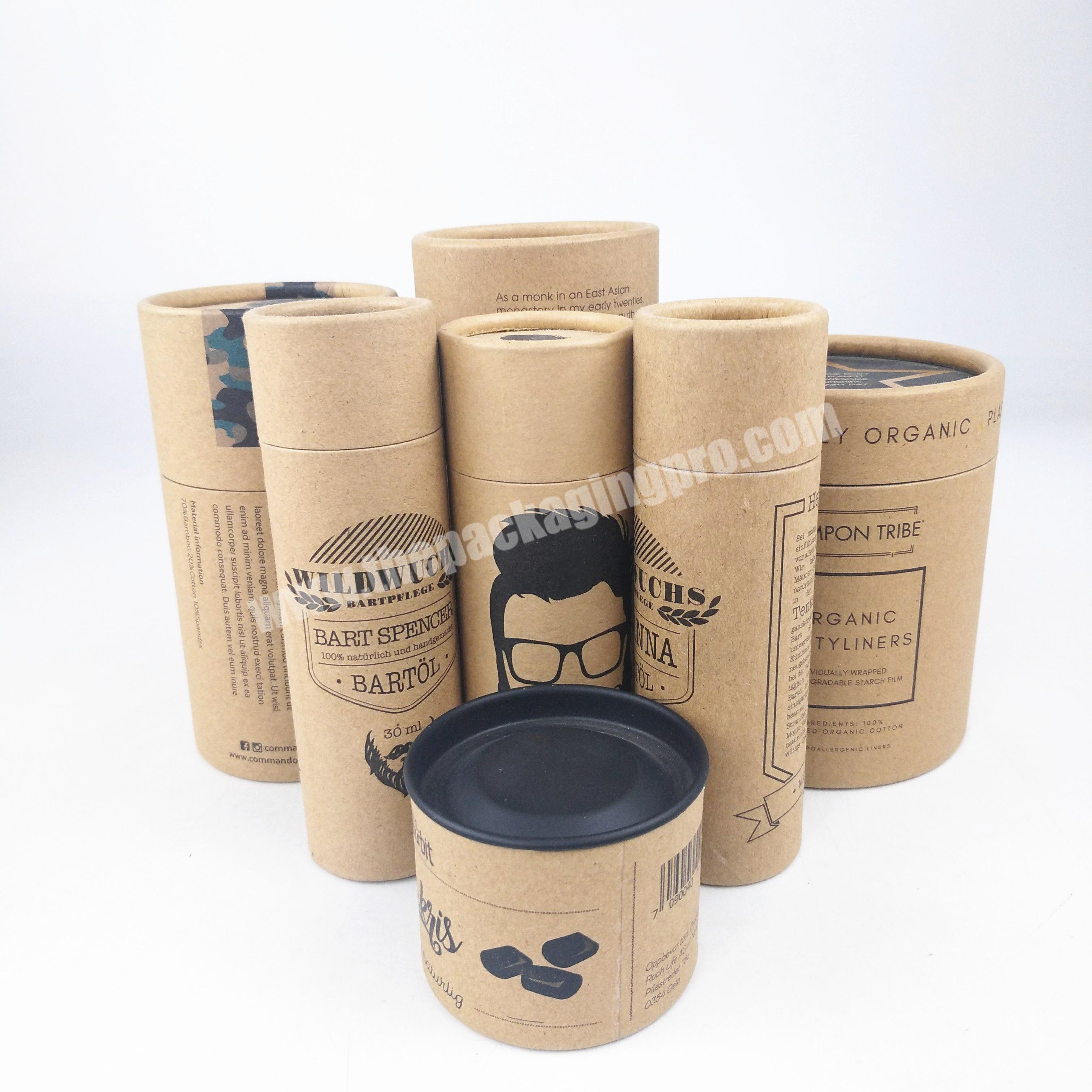 Custom logo biodegradable bamboo Kraft paper tube packaging
