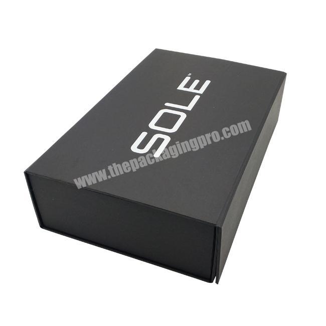 Custom logo black magnetic high grade recyclable cardboard paper packaging box