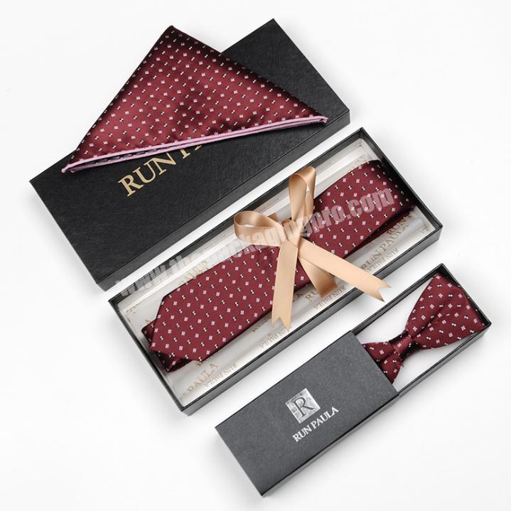 Custom logo bow tie box necktie paper gift box packaging