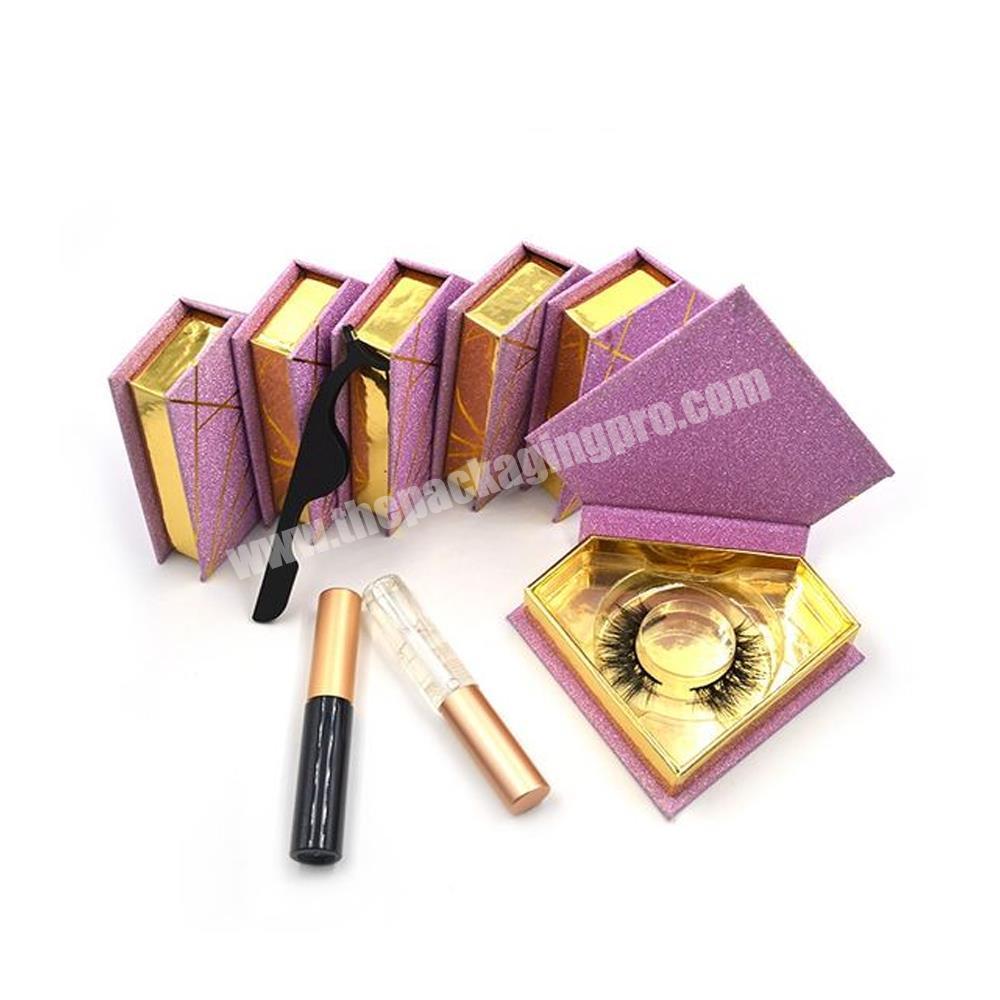 Custom logo creative cardboard eyelashes packaging boxes with clear window luxury magnetic empty false eyelash boxes