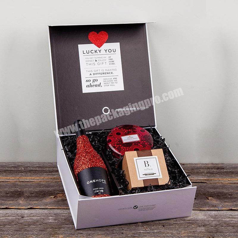Custom logo design high quality fancy wine gift box set magnetic wine 3 bottle gift carton box magnetic wine glass gift boxes