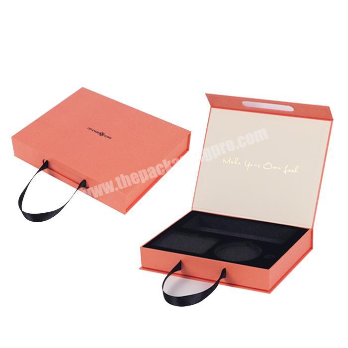 Custom logo design necklace ring earing jewelry folding paper packaging gift box folding box with ribbon jewelry folding box