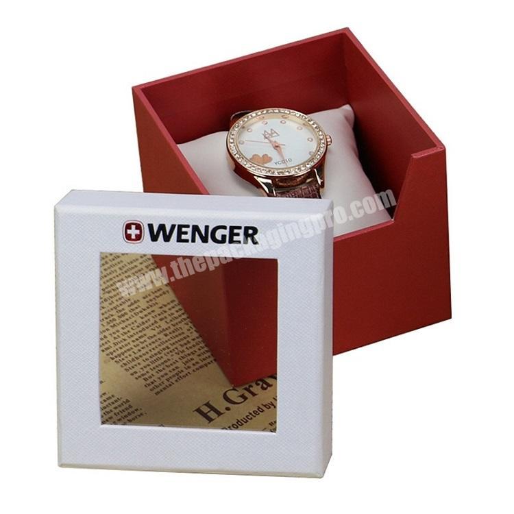 Custom logo hard cardboard single watch gift packing boxes for men