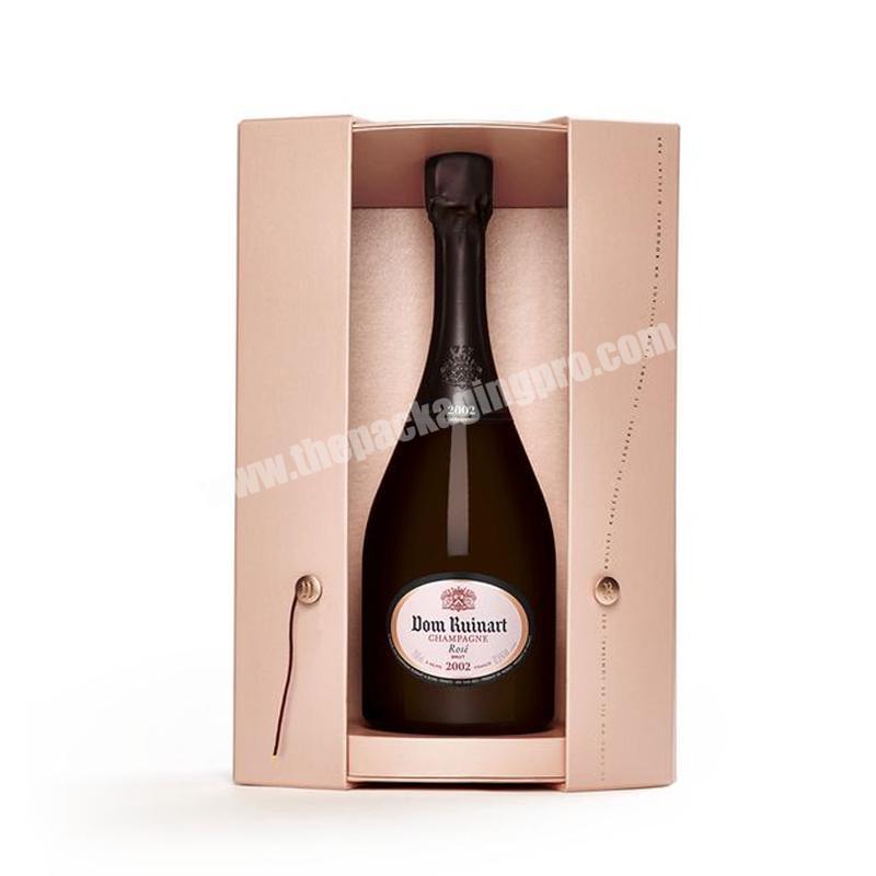 Custom logo magnetic foldable wine bottle packaging gift set box paper stemless wine glass shipping boxes luxury wine bottle box