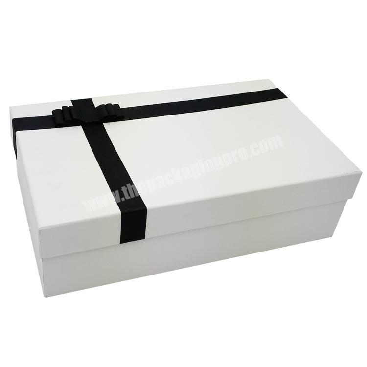 Custom logo printed cheap rigid paper gift box with lid gift box set