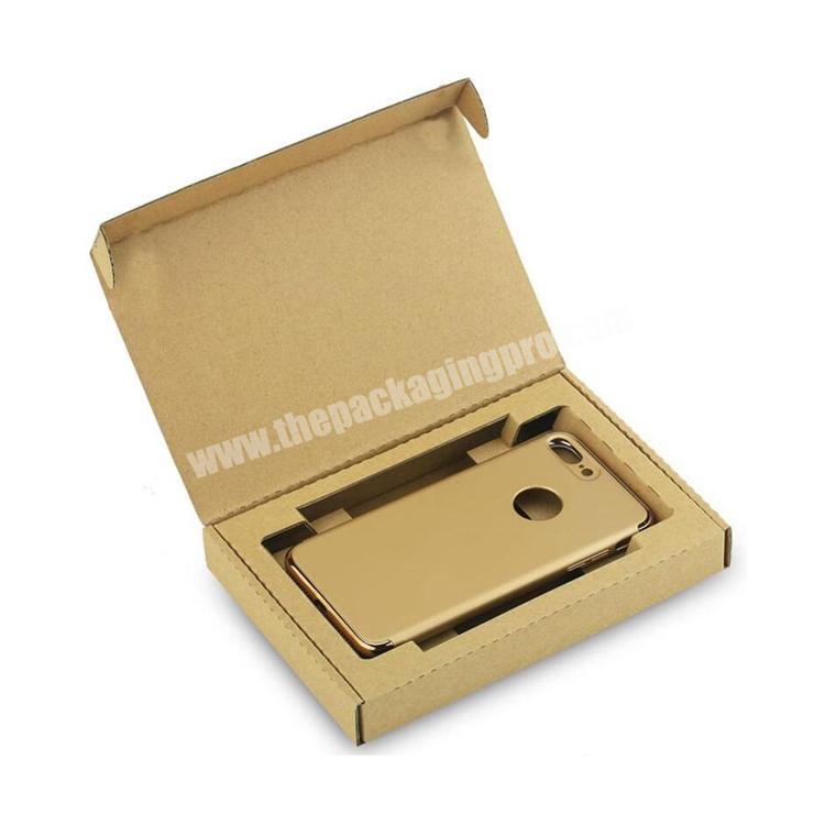 Custom logo printed corrugated small cellphone packaging shipping box with insert hold