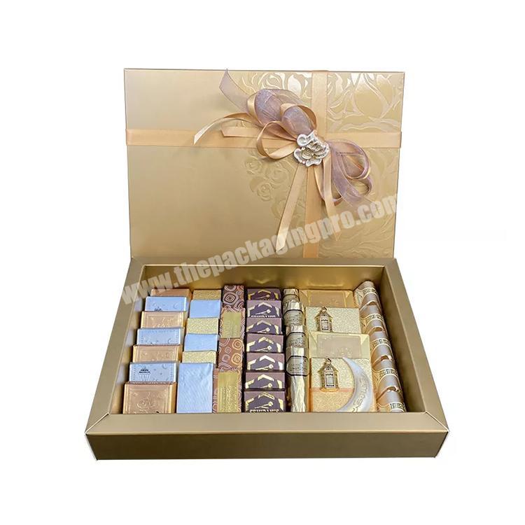 Custom logo printing Islamic boxes Nuts Dried Food Boxes paper favor box with Inserts