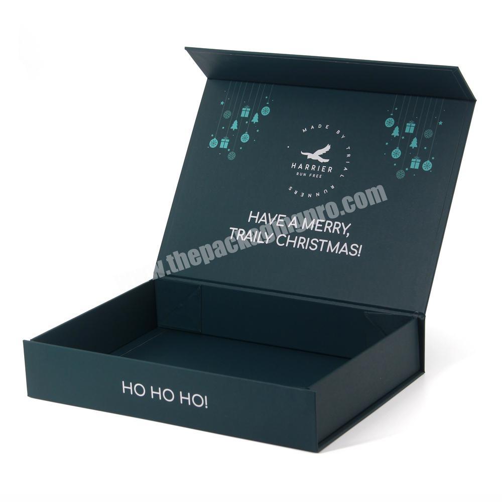 Custom logo printing decorative foldable emballage paper magnetic christmas gift box