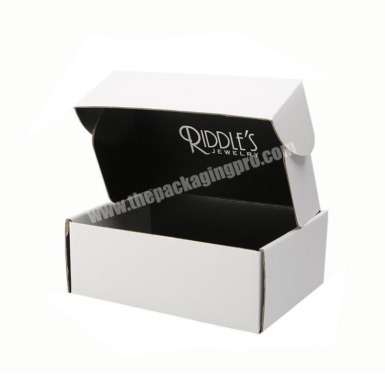 Custom logo white black corrugated mailer shipping lingerie box packaging for underwear clothing box
