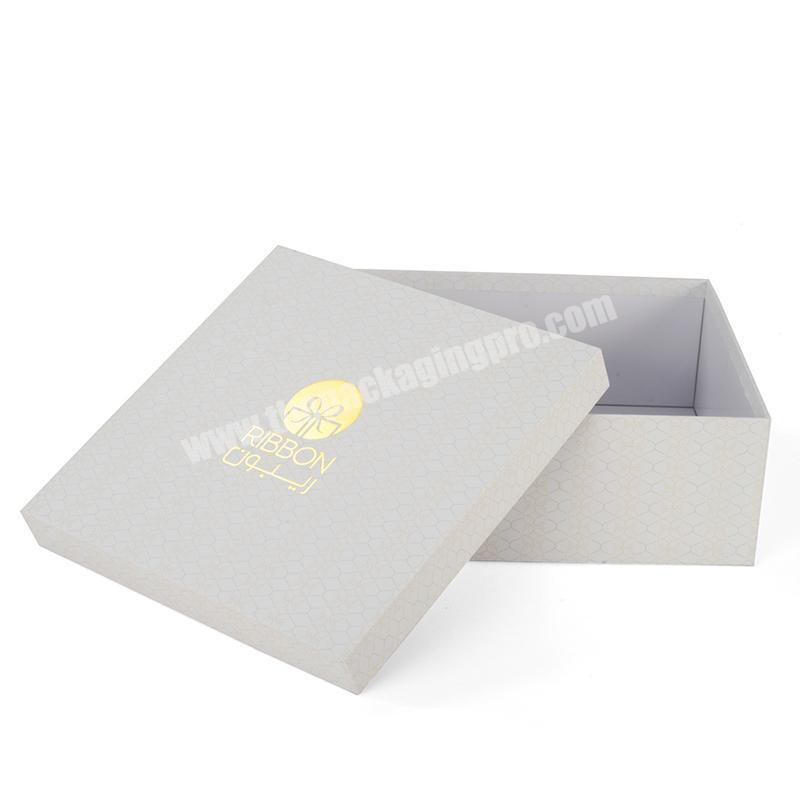 Custom logo white luxury paper rigid lid off gift packaging boxes