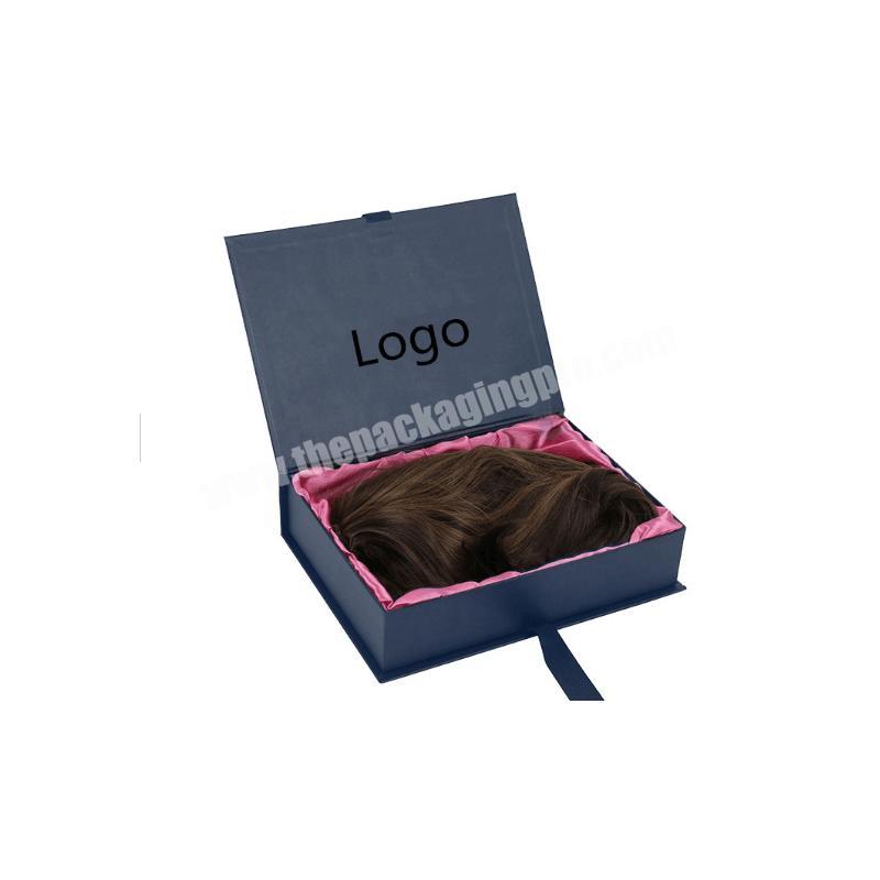 Custom logo wig hair extension package box gift paper box with ribbon