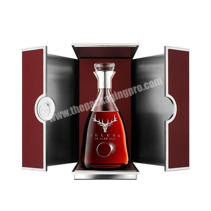 Custom luxury christmas magnetic caja para vino bottle packaging red wine accessories packing set gift box for wine glass