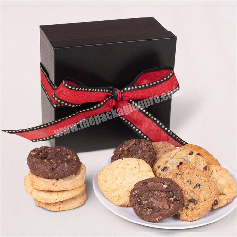 Custom luxury christmas pink tin biscuit packing cookie tin paper box bakery biscuits packaging cookie bakery packaging box