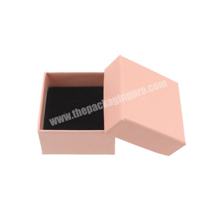 Custom luxury pink printed paper hard rigid cardboard jewelry packaging gift lid & base boxes
