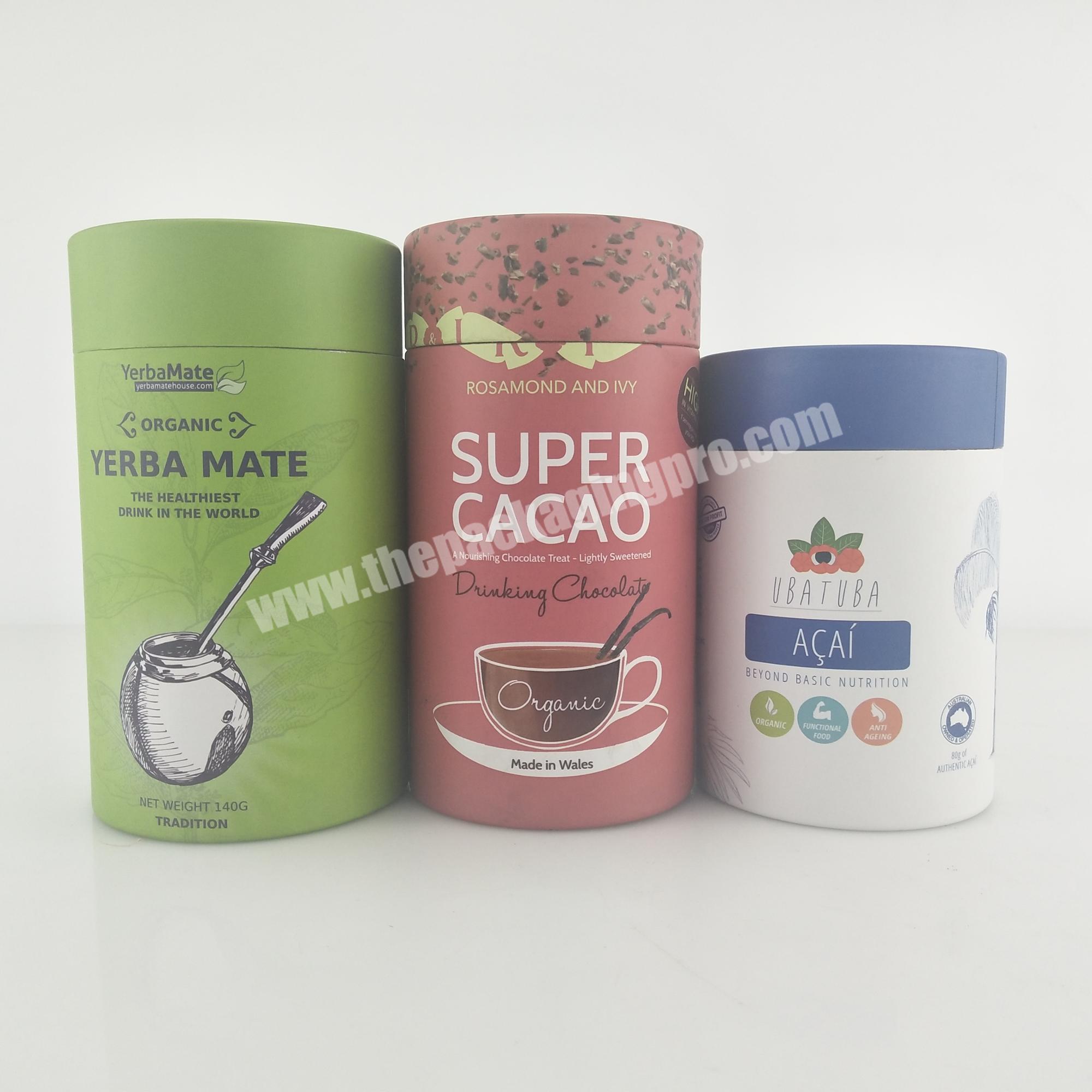 Custom made round loose leaf tea packaging container